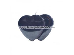 Hematite Double Heart 28x37mm Pendant